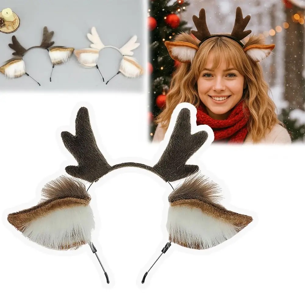 ที่คาดผมหูกวางเรนเดียร์ขนปุย น - Reindeer Antlers Headband บทวิจารณ์และราคา