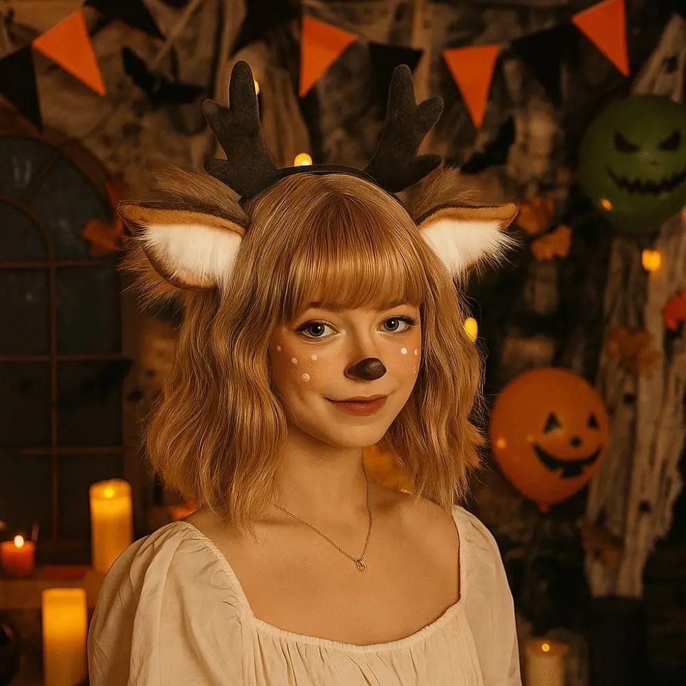 ที่คาดผมหูกวางเรนเดียร์ขนปุย น - Reindeer Antlers Headband บทวิจารณ์และราคา