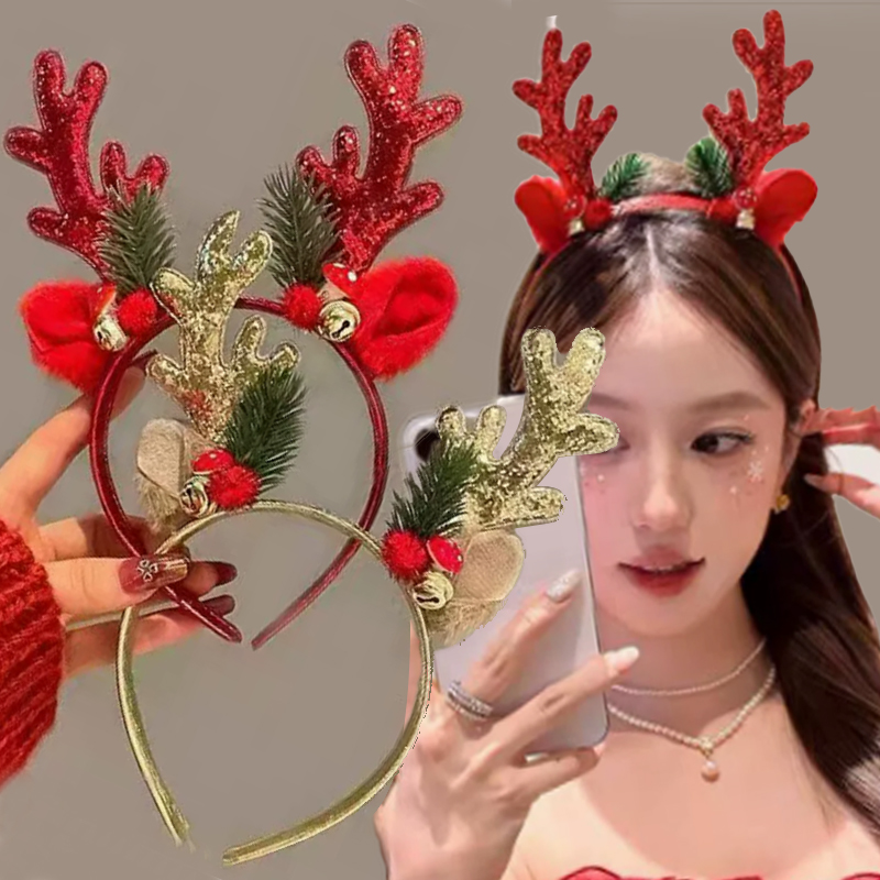 ที่คาดผมกวางเรนเดียร์ประดับกลิ - Reindeer Antlers Headband บทวิจารณ์และราคา