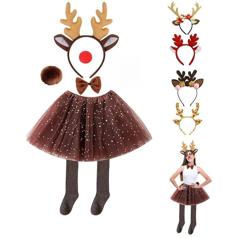 ชุดคอสตูมกวางเรนเดียร์ กระโปรง - Reindeer Antlers Headband บทวิจารณ์และราคา
